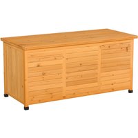 Outsunny Gartenschrank Gerätehaus Gerätescharank wasserbeständig Tannenholz dauerhaft große Raum 127 x 56 x 60 cm Gelb Aosom