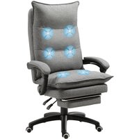 Vinsetto Massage Bürostuhl ergonomisch mit einziehbarer Fußstütze, höhenverstellbar, Schwarz für Komfort im Büro Aosom.de – Ansicht 1