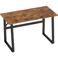 HOMCOM Schreibtisch Computertisch mit Stahlrahmen Bürotisch Industrieller PC Tisch für Arbeitszimmer Schlafzimmer Home Office, 120 x 60 x 76 cm Rustikal-Braun+S – Ansicht 1