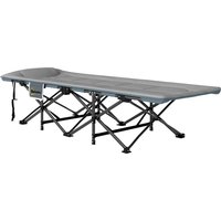 Outsunny Feldbett faltbar Campingbett mit Matratze Kopfkissen Seitentasche 187 x 67 x 37 cm Gästebett bis 150 kg Campingliege für Erwachsene Klappbett für Outdo – Ansicht 1