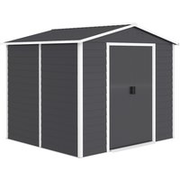 Outsunny Gerätehaus 4,4 m², Gartenhaus mit Pultdach, Schiebetür, Fundament, Einfach Montage 240 x 206 x 198 cm, Geräteschuppen aus Verzinkter Stahl, wetterfest, – Ansicht 1