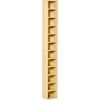 HOMCOM CD und DVD Aufbewahrung, CD/DVD Regal, Standregal mit 12 Fächern, max. 204 CD, 21 x 20 x 175 cm, Naturholz Aosom – Ansicht 1