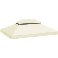 Outsunny Ersatzdach für Gartenpavillon 3 x 4 m, wasserdichte 370g/㎡ Doppeldach Schutzhaube, Regenschutz Ersatzbezug, UPF30+, für Garten, Party, Terrasse, Cremew – Ansicht 1