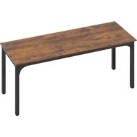 HOMCOM Schreibtisch Computertisch Bürotisch mit Industrie-Design, Stahlgestell für Arbeitszimmer Schlafzimmer Home Office, 200 x 60 x 75 cm Rustikal Braun Aosom – Ansicht 1