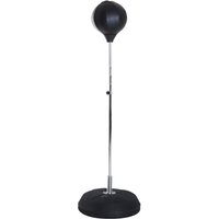 SPORTNOW Boxsack, Boxständer mit Handschuhe, Punchingball, 1,26-1,44 m Höhenverstellbarer Standboxball, Standboxtrainer für Boxing, Zuhause Kunstleder Schwarz A – Ansicht 1