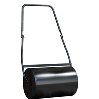DURHAND Rasenwalze, Gartenwalze 50 cm, befüllbar mit 38 l Wasser oder Sand, ergonomischer Griff, Gartengerät für Rasen, Terrasse und Park, schwarz Aosom – Ansicht 1
