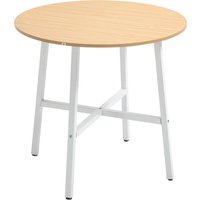 HOMCOM Esszimmertisch Küchentisch für 4 Personen, moderner Wohnzimmertisch aus Stahl & Naturholz, 80x80x76 cm für Esszimmer & Küche Aosom.de – Ansicht 1