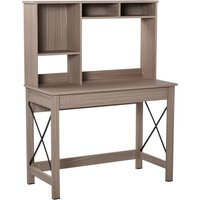 HOMCOM Schreibtisch mit 4 kleine Bücherregal aus Spanplatte platzsparend und geeignet für Schlafzimmer Büro Natur 105 x 50 x 137,5 cm Aosom – Ansicht 1