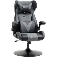 Vinsetto Gaming Stuhl Ergonomischer Gamer Stuhl mit Verstellbar Armlehne, Lendenwirbelstütze, Kopfkissen Höhenverstellbar Gaming Sessel mit Wippfunktion Kunstle – Ansicht 1