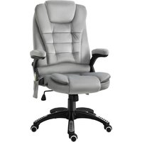 Vinsetto Massage Bürostuhl ergonomisch höhenverstellbar mit PU-Rädern in Grau für komfortables Arbeiten und Entspannung Aosom.de – Ansicht 1