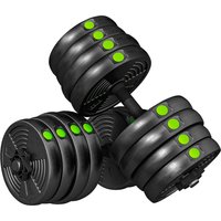 SPORTNOW 2-in-1 Hantel Set, 30 kg verstellbar Dumbbell Set mit 16 Hantelscheiben, bodenschonend für Krafttraining, Fitness, Gewichtheben, Schwarz Aosom – Ansicht 1