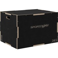 SPORTNOW Sprungbox 3 in 1 Plyo Box Holz mit Griff, Plyometrische Plattform für Fitness Zuhause & Studio, Schwarz Aosom.de – Ansicht 1