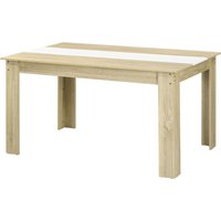 HOMCOM Esstisch Küchentisch für 6 Personen, skandinavischer Stil in Natur- und Weißholzoptik, Maße: 140L x 90B x 75H cm Aosom – Ansicht 1