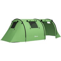 Outsunny Campingzelt für 3-4 Personen stabil wasserdicht Familienzelt mit Schlafzimmer Wohnzimmer, Kuppelzelt mit 3000mm Wassersäule Tunnelzelt Zelt für Camping – Ansicht 1