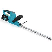 Outsunny Elektro Heckenschere Akku Elektrischer Heckenschneider mit 51cm Schnittlänge, Bürstenlosem Motor, 2 Akkus, Kabellos, Metall, für Äste, Sträucher, Zweig – Ansicht 1