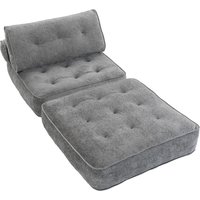 HOMCOM Klappsessel 1‑Sitzer 95 x 220 cm mit 2 Kissen, 3‑in‑1 Schlafsessel klappbar, dickes Sitzpolster, Chenille‑Schlafsofa für Gäste, Wohnzimmer, Belastbarkeit – Ansicht 1