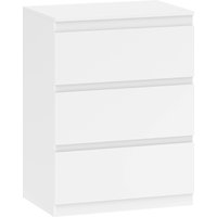 HOMCOM Kommode mit 3 Schubladen Kommodenschrank Aufbewahrungsschrank Schubladenschrank für Schlafzimmer, Wohnzimmer, Flur, Weiß Aosom – Ansicht 1