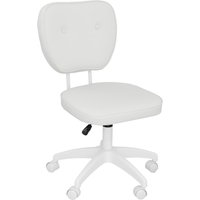Vinsetto Drehstuhl aus PU-Kunstleder mit höhenverstellbarer armloser Belastung von 120 kg für Studium Schlafzimmer 46x59x82-92 cm Weiß Aosom – Ansicht 1