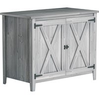 Outsunny Gartenschrank Holz, Geräteschuppen wetterfest 110x60x88,5cm, Gerätehaus mit Tür, Faltdach, Ablagen, Geräteschrank, Gartenhaus Werkzeugschrank Gartensch – Ansicht 1