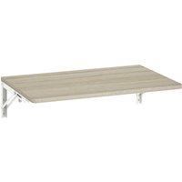 HOMCOM Wandklapptisch, 60x40 cm Klapptisch, Platzsparender Schwimmender Schreibtisch mit abgerundeten Ecken, für Homeoffice, Wohnzimmer, Schlafzimmer, Küche, Ei – Ansicht 1