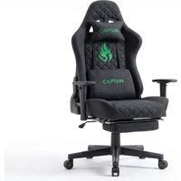 ANDYOU Vintage PU Leather Ergonomic Gaming Chair.Black – Ansicht 1