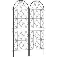 Outsunny Rankgitter Metall 2er Set zum Stecken rostfrei Rankhilfe für Kletterpflanzen 50x150 cm Garten Spalier für Zimmerpflanzen Pflanzenspalier für Tomaten Ge – Ansicht 1