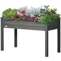 Outsunny Hochbeet-Pflanzkasten auf Beinen, Maße 123L x 57B x 76H cm, inklusive Bewässerungseinsätze + Drainagevlies, Massives Fichtenholz Aosom – Ansicht 1