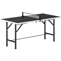 SPORTNOW Mini Klapp-Tischtennistisch 152x76x70 cm, Outdoor-Tisch mit Netz, 2 Schläger & 3 Bälle, leicht transportierbar, stabil, für Innen & Außen, Schwarz Aoso – Ansicht 1