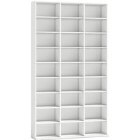 HOMCOM CD/DVD-Regal für 835 CDs oder 500 DVDs, Blu-ray Medienregal mit 27 Fächern und 21 verstellbaren Einlegeböden, CD Turm für Wohn-, Schlaf- oder Arbeitszimm – Ansicht 1