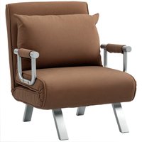 HOMCOM Schlafsofa für 1 Person 2-in-1, klappbarer Schlafsessel mit Bezug aus synthetischem Wildleder, 5-fach verstellbare Rückenlehne und gepolstertes Kissen, f – Ansicht 1