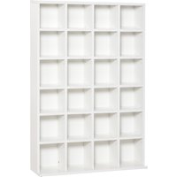HOMCOM CD- und DVD-Aufbewahrung, Multimedia-Aufbewahrungsregal mit 24 Fächern, maximale Kapazität 480 CD/312 DVD, Bücherregal aus Holz mit verstellbaren Regalen – Ansicht 1