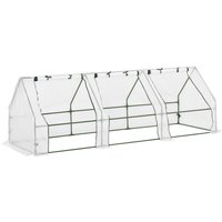 Outsunny Gewächshaus Treibhaus Tomatenhaus 270x90x90 cm, Frühbeet aus Weißem Kunststoff, ideal für Pflanzen & Gemüse Aosom.de – Ansicht 1