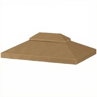 Outsunny Ersatzbezug für Pavillon 4 x 3 m, doppeldach mit Ablauföffnungen, hochdichtes Polyester 370 g/m², Sonnenschutz UPF30+, NUR BEZUG ENTHALTEN, beige Aosom – Ansicht 1