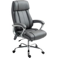 HOMCOM Massagesessel mit 6-Punkt-Vibration und Neigung, Drehstuhl und moderner Schreibtischstuhl in PU-Leder mit Seitentasche und Fernbedienung, 66x72x113-121 c – Ansicht 1