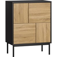 HOMCOM Buffet Wohnzimmer Aufbewahrungsschrank Küchenschrank mit Drucktüren und 4 Fächern Moderner Stil Buffet für Esszimmer und Wohnzimmer, 60 x 35 x 78 cm, sch – Ansicht 1