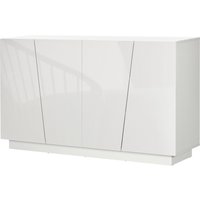 HOMCOM Aufbewahrungsregal Buffet Wohnzimmer mit Türen und verstellbarem Regal, Aufbewahrungsschrank für Wohnzimmer, Küche, Schlafzimmer, 150 x 40 x 88 cm, glänz – Ansicht 1