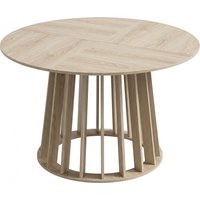 HOMCOM Runder Esstisch für 4–6 Personen, Ø 120 x 75 cm, Küchentisch mit robustem Lamellenfuß, modernes Design, für Esszimmer, Küche, Wohnzimmer, Naturholz Aosom – Ansicht 1
