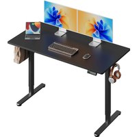 DEVAISE höhenverstellbarer Schreibtisch 140×70 cm, einteilige Tischplatte, leiser Motor mit 3-facher Höhenspeicherung, ergonomischer Sitz-Steh-Tisch für Büro, S