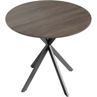 HOMCOM Runder Esstisch für 2 Personen, Ø80 cm Küchentisch im Industriestil mit Stahlbeinen, für Esszimmer, Küche, Homeoffice, Braun Aosom – Ansicht 1