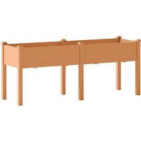 Outsunny Erhöhtes Hochbeet aus Holz, Pflanztisch mit Beinen, 6 Ablauflöcher, für Anbau von Pflanzen, Blumen und Gemüse, 184x59x76,5 cm, Braun Aosom – Ansicht 1