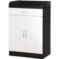 HOMCOM Mobiler Schrank aus Holz mit verstellbarem Regal, platzsparender Küchenschrank, Wohnzimmer und Diele, aus MDF-Holz, 60x40x90cm, Weiß und Schwarz Aosom – Ansicht 1