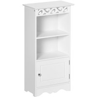 HOMCOM Badschrank Wäscheschrank Küchenschrank Lagerschrank MDF Weiß 40 x 23 x 80 cm Aosom – Ansicht 1