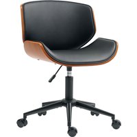 HOMCOM Homeoffice Stuhl Schreibtischstuhl aus Kunstleder höhenverstellbar Drehstuhl Schminkstuhl Bürostuhl bis 135 kg belastbar, für Arbeitszimmer, Schlafzimmer – Ansicht 1