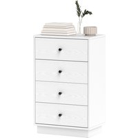 HOMCOM Kommode 4 Schubladen Schlafzimmermöbel Aufbewahrungsmöbel im modernen Stil mit Griffen, für Schlafzimmer, Wohnzimmer - 47 x 29 x 75 cm, weiß Aosom – Ansicht 1