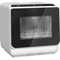 HOMCOM Mini Geschirrspüler Freistehend Tischgeschirrspüler mit 4 Maßgedecke 5 Programmen Trocken Funktion 6L Wassertank Touch Control LED Anzeige Spülmaschine m