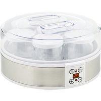 HOMCOM Joghurtbereiter Joghurtmaschine mit 48 Stunden Timer, Joghurt-Maker mit Temperatur-Einstellung, 7 Gläser à 180 ml, automatischer Abschaltung, 20 W, Weiß  – Ansicht 1
