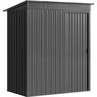 Outsunny Metall Gerätehaus 1,37 m², Geräteschuppen mit müheloser Montage Pultdach Schiebetür Lüftungen 2 Paar Handschuhen, 159 x 106 x 181 cm, wetterfest Outdoo – Ansicht 1