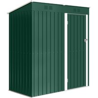 Outsunny Gartenschuppen 1,37 m², 163x90x179 cm, Metall-Geräteschuppen mit abschließbarer Tür und Lüftungsschlitzen, zur Aufbewahrung von Werkzeugen, Grün Aosom – Ansicht 1