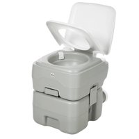 HOMCOM Campingtoilette Reisetoilette max. Tragkraft bis 147 kg 20L Trockentrenntoilette für Camping, Wandern, Reisen, Angeln Grau Aosom – Ansicht 1