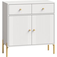 HOMCOM Sideboard Wohnzimmer, Aufbewahrungsmöbel mit 2 Türen, 2 Schubladen, verstellbaren Regalen und Metallfüßen, moderner Stil, Sideboard für Esszimmer und Küc – Ansicht 1